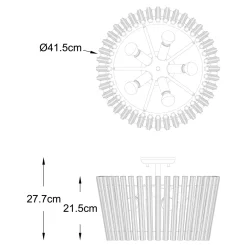 Lampa sufitowa glamour złota BACH 41 cm