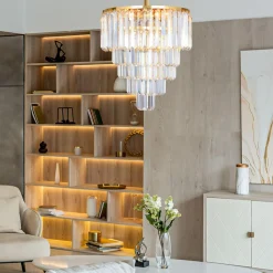 Lampa sufitowa glamour złota AMEDEO 50 cm