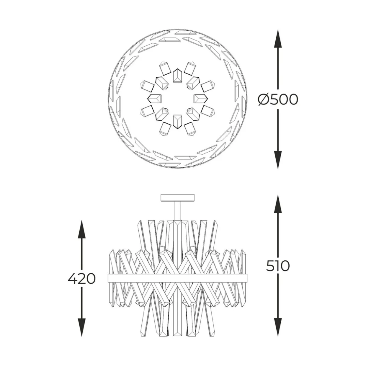 Lampa sufitowa glamour złota CONSTANTINOPLE 50 cm