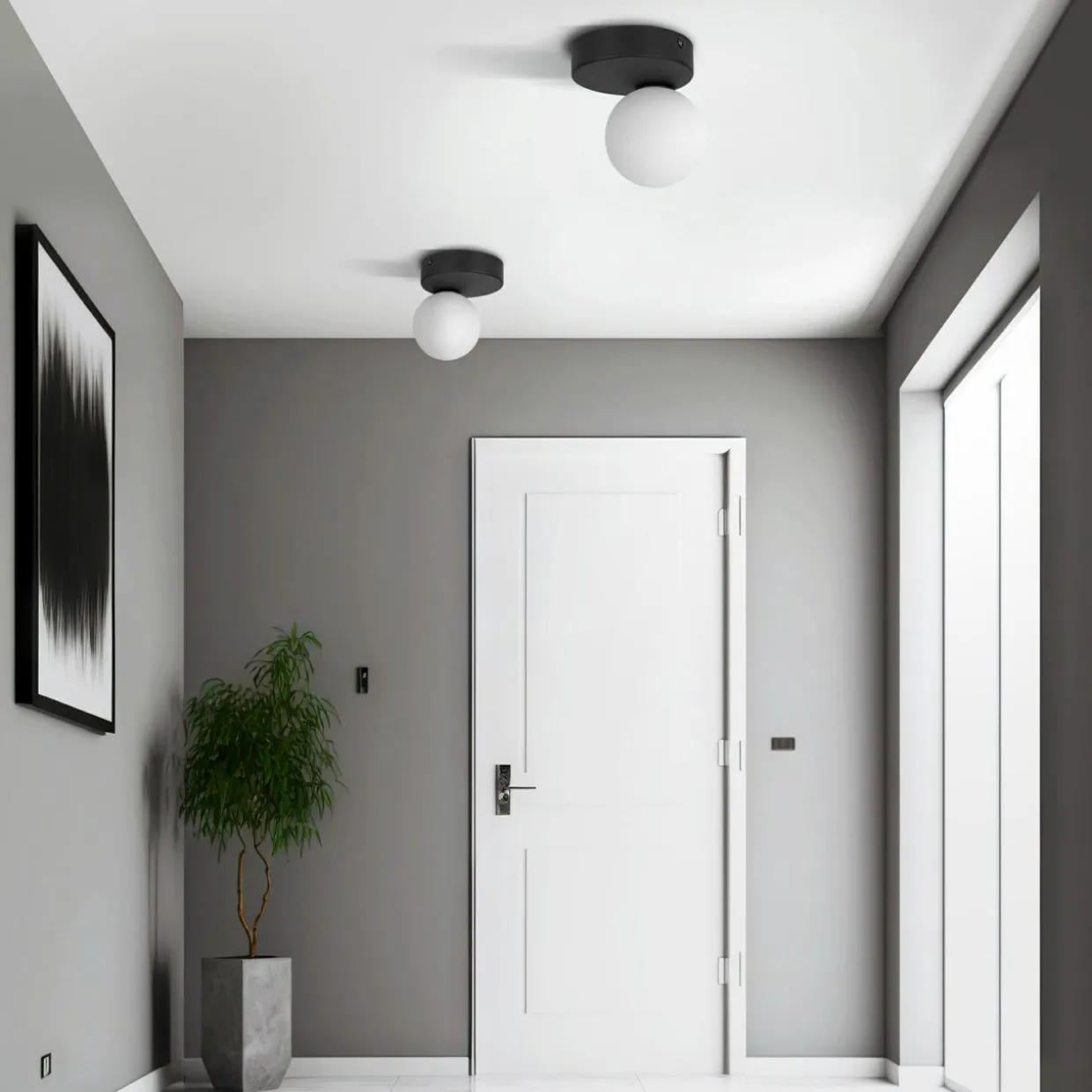 Lampa sufitowa kula czarna BIANCA