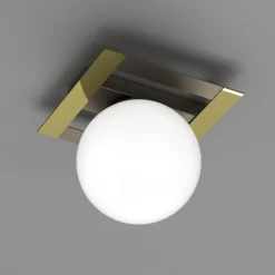 Lampa sufitowa kula czarno-złota SATELIT I
