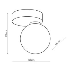 Lampa sufitowa kula złota BIANCA