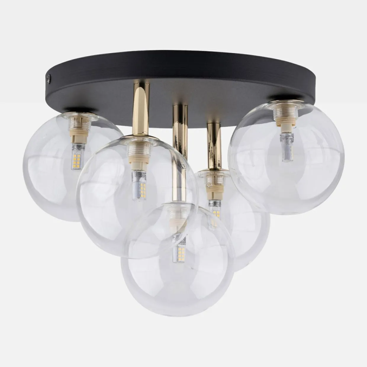 Lampa sufitowa kule czarno-złota NILOS 5