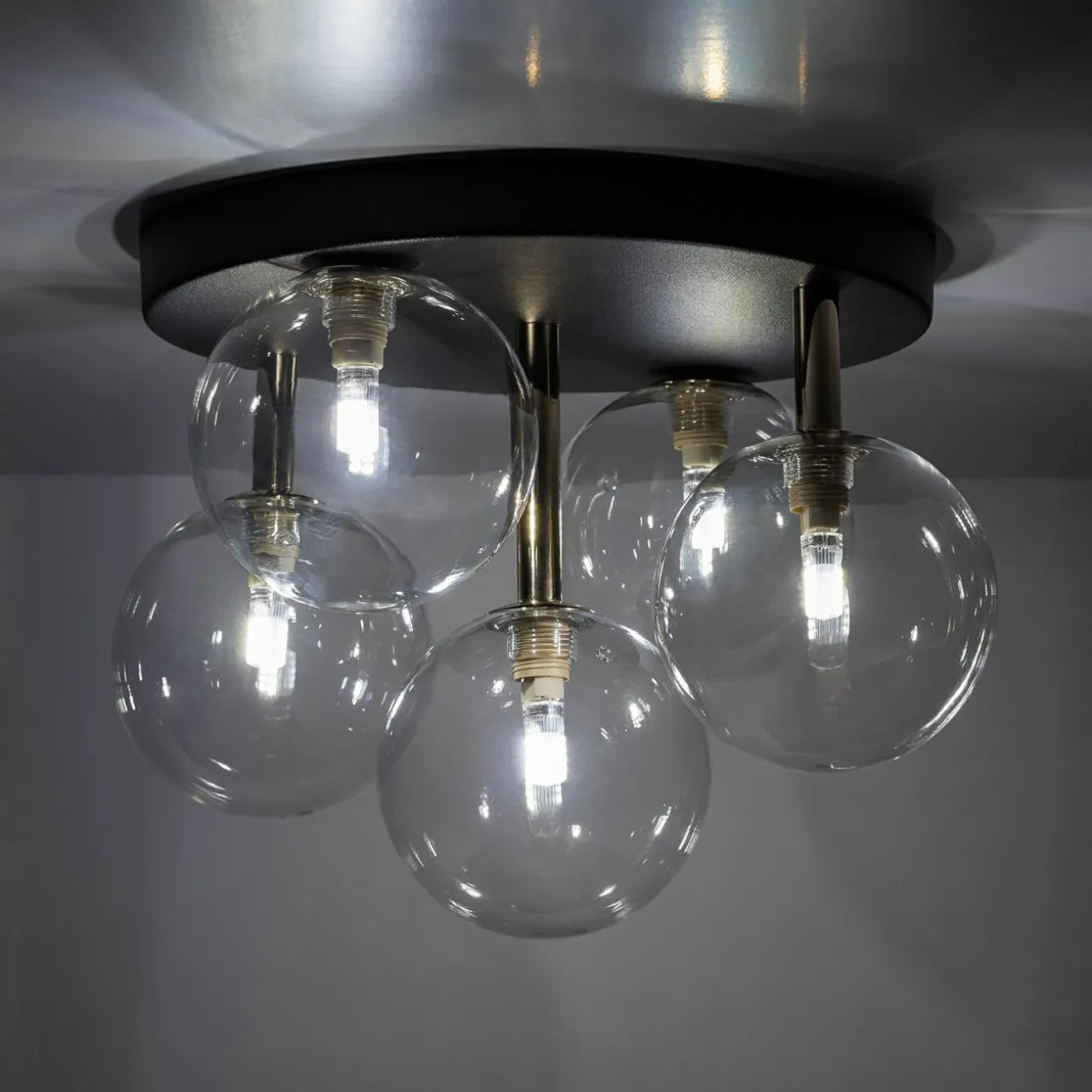 Lampa sufitowa kule czarno-złota NILOS 5