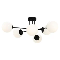 Lampa sufitowa kule czarno-biała RICO 6