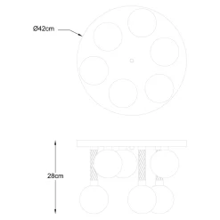 Lampa sufitowa kule złota MIDA