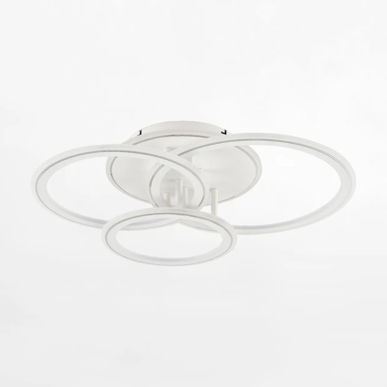 Lampa sufitowa LED biała chrom LUNAR z pilotem