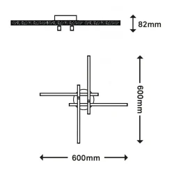 Lampa sufitowa LED brokat chrom REY 60 cm
