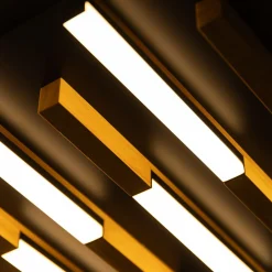 Lampa sufitowa LED czarna drewniana ELIOT