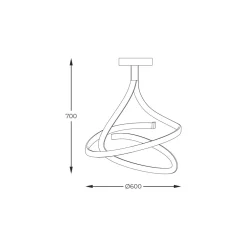 Lampa sufitowa LED czarna VISO 60 cm