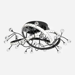 Lampa sufitowa LED czarna chrom MAIA z pilotem