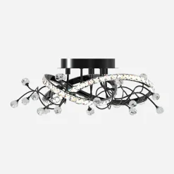 Lampa sufitowa LED czarna chrom MAIA z pilotem