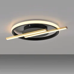 Lampa sufitowa LED czarno-złota KORSA