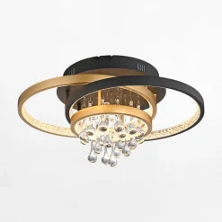 Lampa sufitowa LED czarno-złota ROTAZO