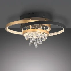 Lampa sufitowa LED czarno-złota ROTAZO