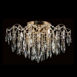 Lampa sufitowa LED glamour złota fi 62 cm z pilotem