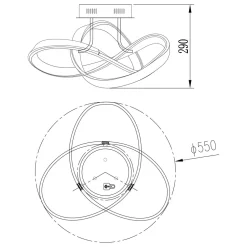 Lampa sufitowa LED INDIGO czarna chrom