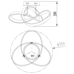 Lampa sufitowa LED INDIGO czarno-złota