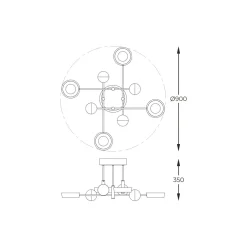 Lampa sufitowa LED LARA czarno-złota