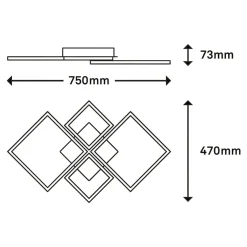 Lampa sufitowa LED obrotowa złoto brązowa FRAME 75 cm