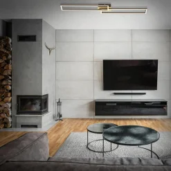 Lampa sufitowa LED obrotowa złoto brązowa FRAME 110 cm