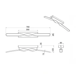 Lampa sufitowa LED piaskowa GINKO