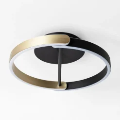 Lampa sufitowa LED pierścieniowa czarno-złota LINOS
