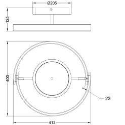Lampa sufitowa LED pierścieniowa czarno-złota LINOS