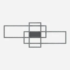 Lampa sufitowa LED ramka czarna ERVI z pilotem