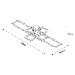 Lampa sufitowa LED ramka czarna LUMENZ z pilotem