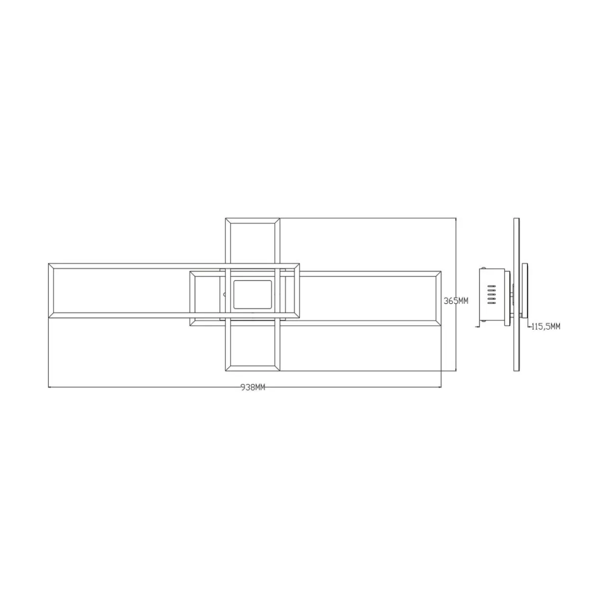 Lampa sufitowa LED ramka czarno-złota LUMENZ z pilotem