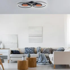 Lampa sufitowa LED RGB efekt głębi czarna TUNEL z pilotem