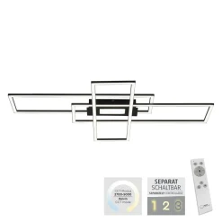 Lampa sufitowa LED 45W czarna ASMIN z pilotem