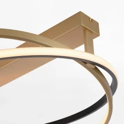 Lampa sufitowa LED Wi-Fi czarno-złota Q-BELUGA z pilotem