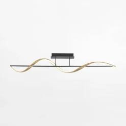 Lampa sufitowa LED Wi-Fi czarno-złota Q-SWING z pilotem