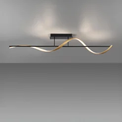 Lampa sufitowa LED Wi-Fi czarno-złota Q-SWING z pilotem