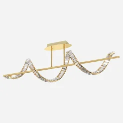 Lampa sufitowa LED wstęga złota ATHESA z pilotem