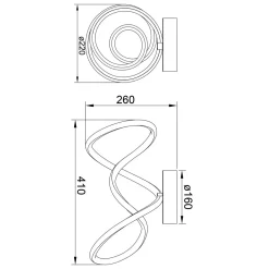 Lampa sufitowa LED wstęga czarna CLINT 41 cm