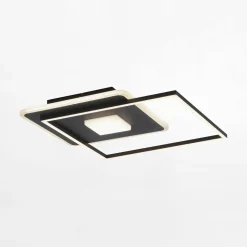 Lampa sufitowa LED z ramką kwadratowa czarna DOMINO