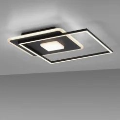 Lampa sufitowa LED z ramką kwadratowa czarna DOMINO