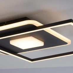 Lampa sufitowa LED z ramką kwadratowa czarna DOMINO