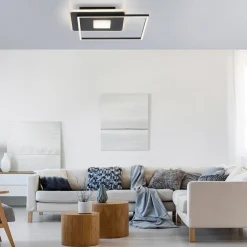 Lampa sufitowa LED z ramką kwadratowa czarna DOMINO