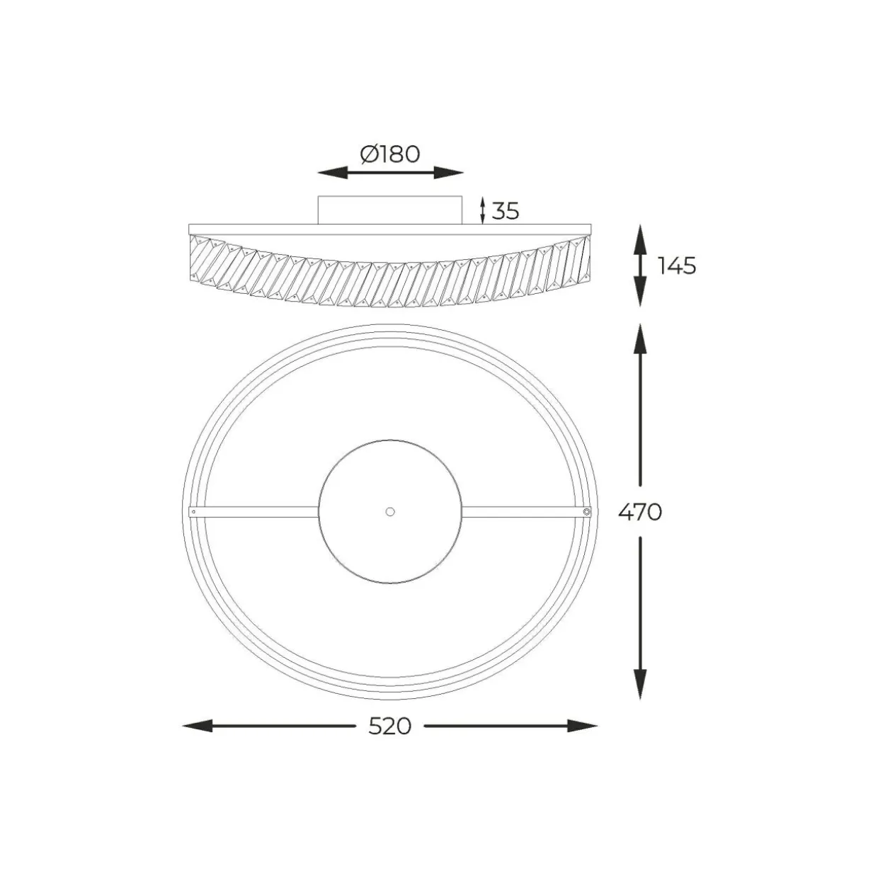 Lampa sufitowa LED złota GANO