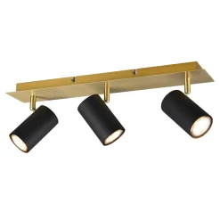 Lampa sufitowa listwa 3 reflektory czarno-złota MARLEY