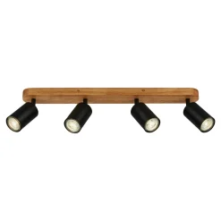 Lampa sufitowa listwa drewniana podstawa czarna VINTAGE IV