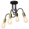 Lampa sufitowa loftowa czarno-złota DOW IV