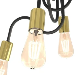 Lampa sufitowa loftowa czarno-złota DOW IV