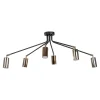 Lampa sufitowa loftowa 6-punktowa czarno-złota ORBIT