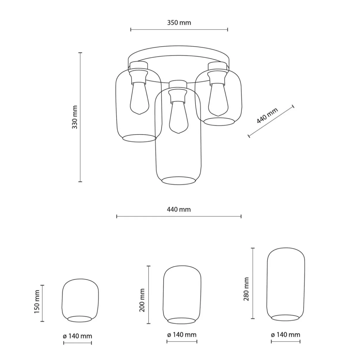 Lampa sufitowa MARCO GREEN 3