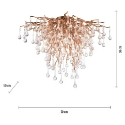 Lampa sufitowa miedźiana ICICLE 50x50 cm